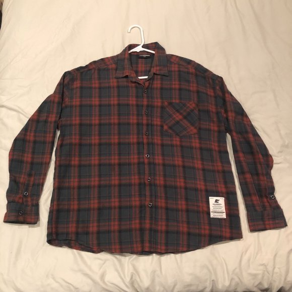 F. Illuminate (Korean Brand) Plaid Shirt L - Picture 1 of 5